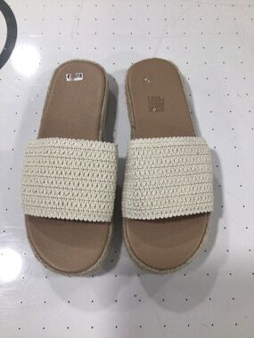 Braided Cream Slide Mules - Women’s Casual Slides